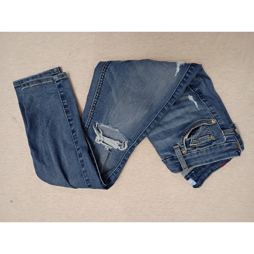 7 For All Mankind Blair Ankle Skinny Distressed Jeans Blue Size 24